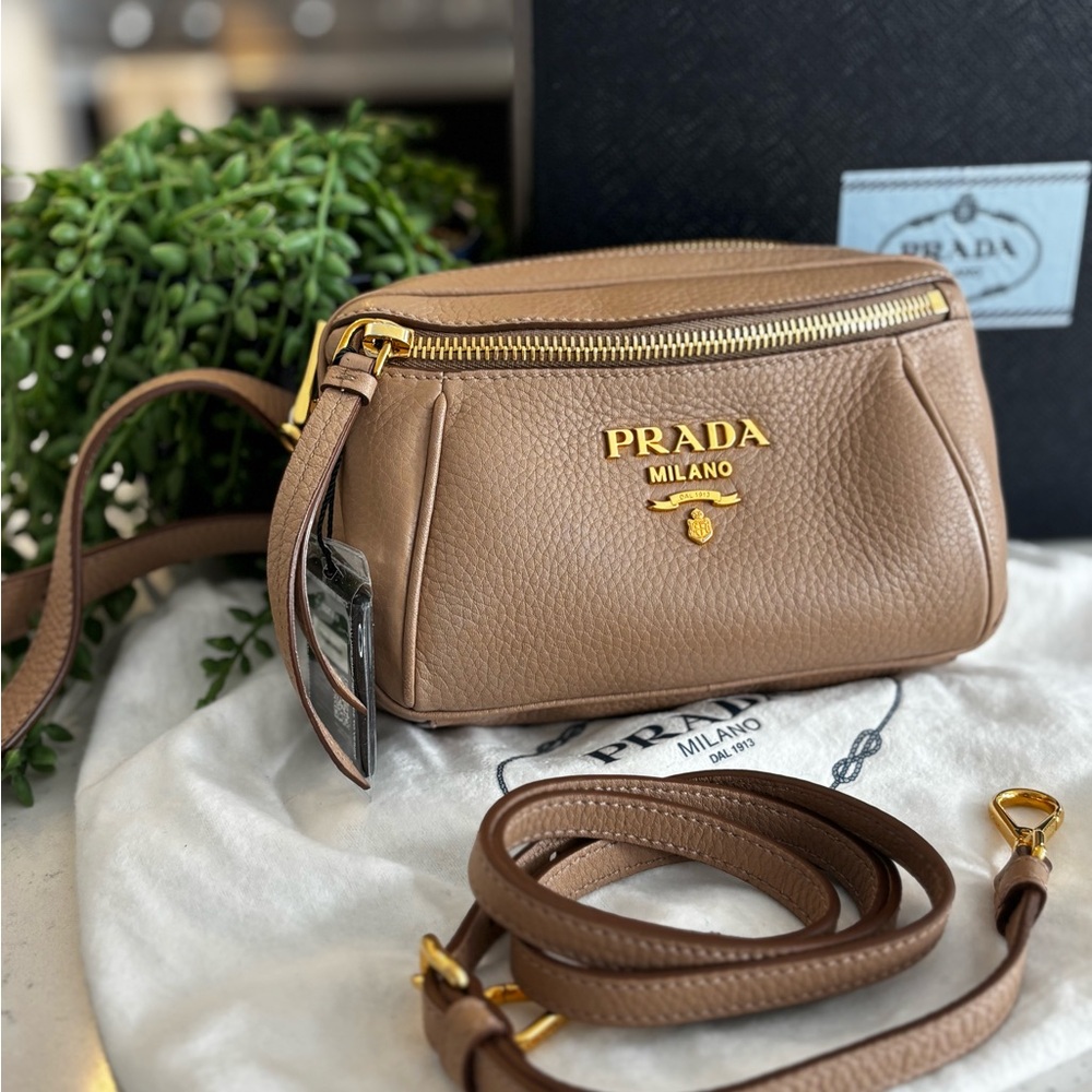SOLD! Prada Tan Leather convertible bag. Bum/waist/Crossbody Bag